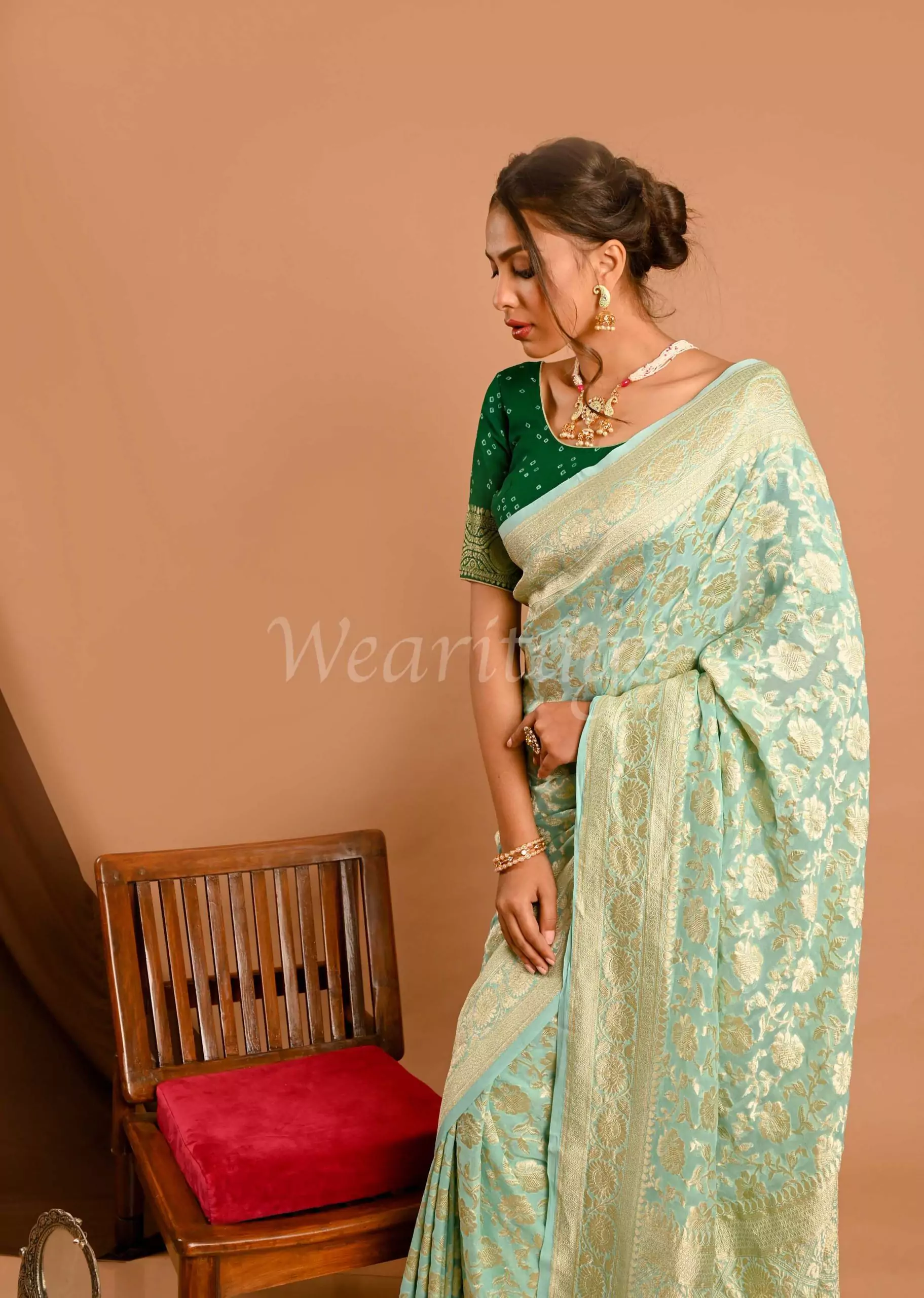 Beautiful Kaddi Georgette Sarees | Georgette sarees, Shiffon saree, Saree