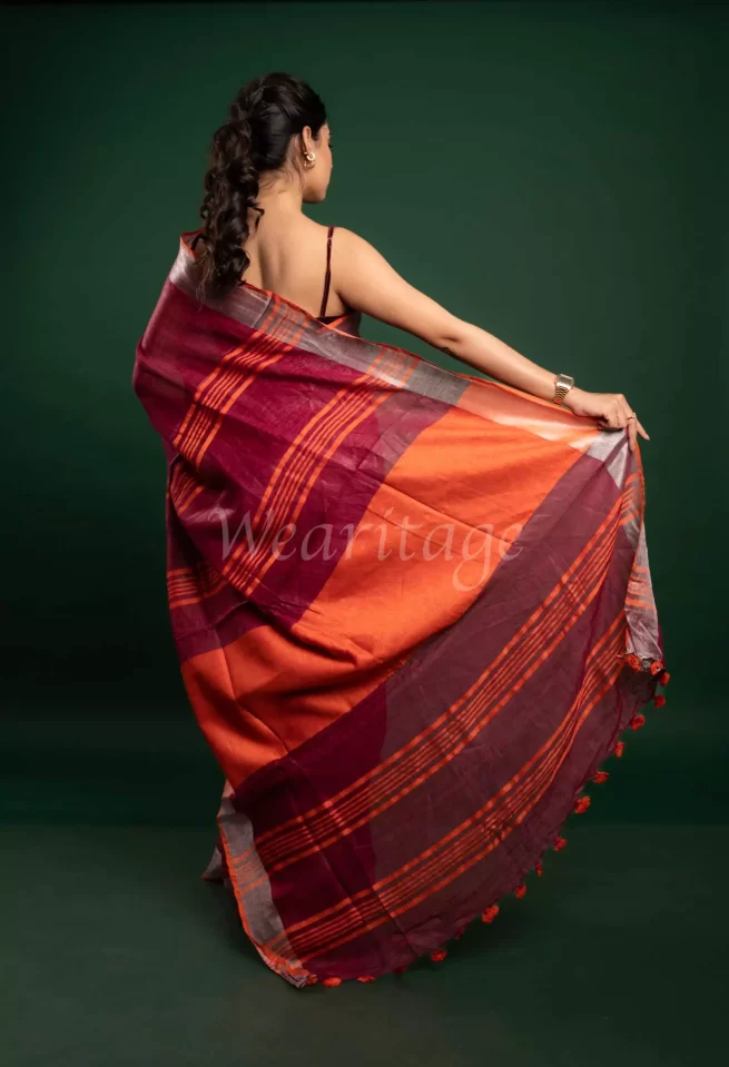 Maroon Silver Georgette Saree