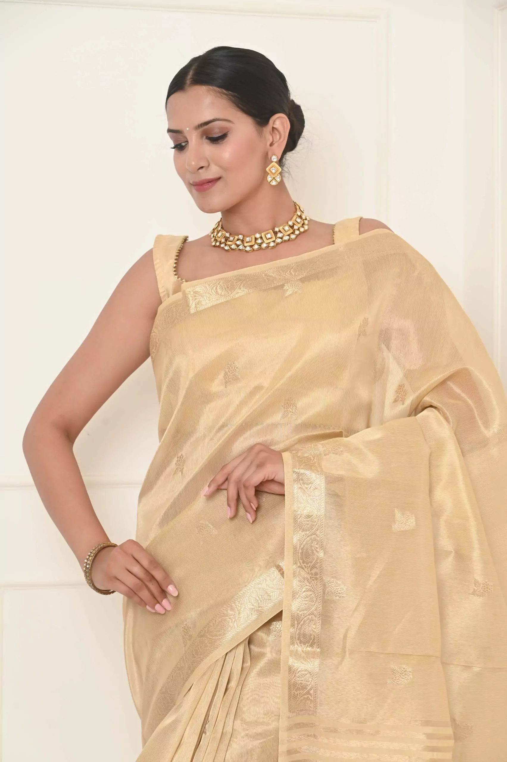 Golden Banarasi raw silk Banarasi Saree - SR17152